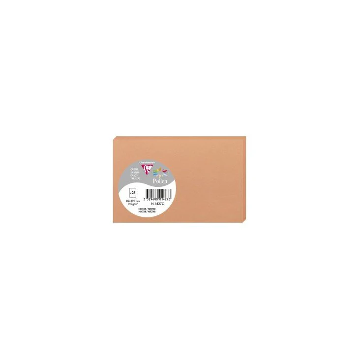 25 cartes CLAIREFONTAINE Pollen - 82 x 128 mm - 210 g/m² - Nectar