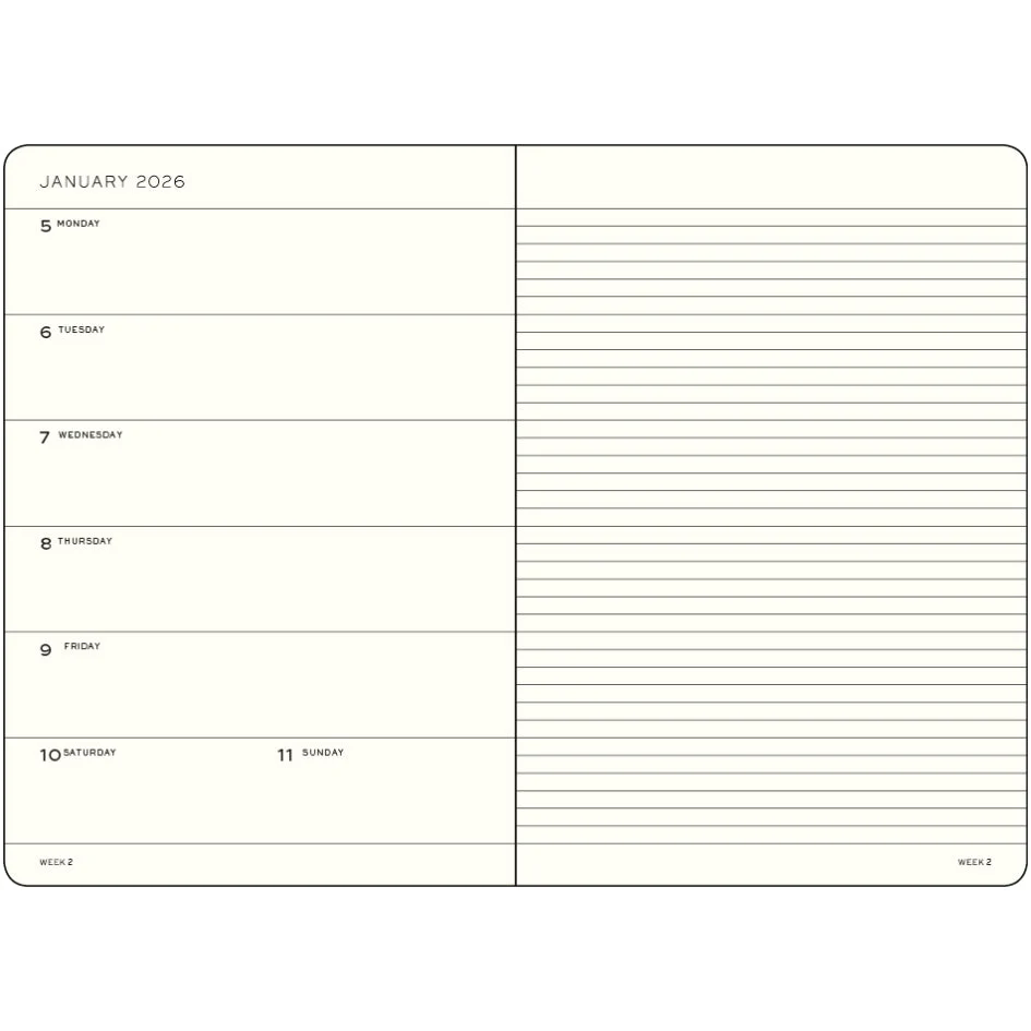 Agenda Semainier & Note Ligné 2026 LEUCHTTURM1917, Français - A5 - Hardcover - Deep Sea – Image 2
