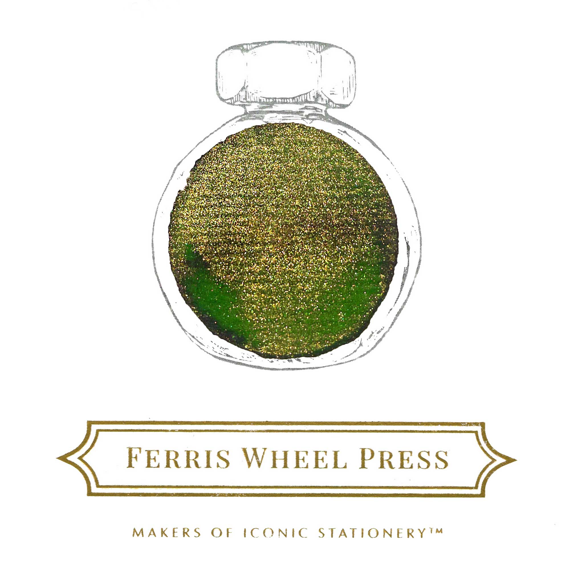 Flacon d'encre FERRIS WHEEL PRESS - Everyday Ink | Curious Collaborations Series | Fête Chinoise - Sunlit Jade (38ml) – Image 2