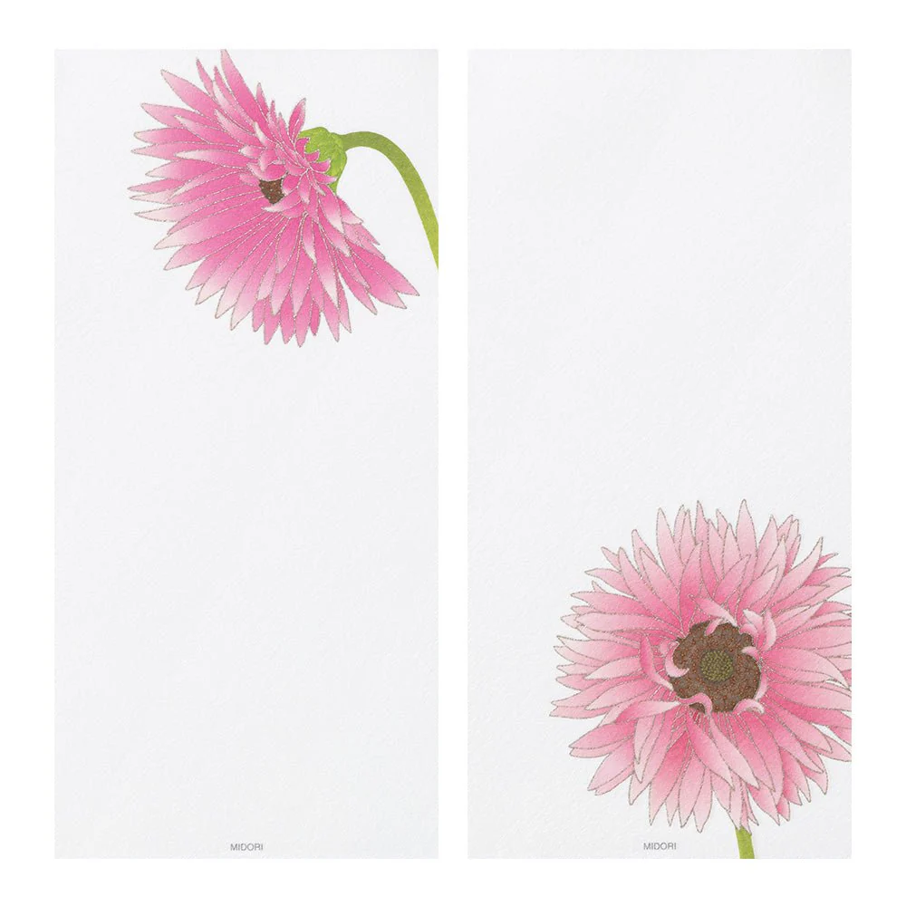 Papier à lettres MIDORI washi - 177 x 84 mm - Gerbera – Image 2