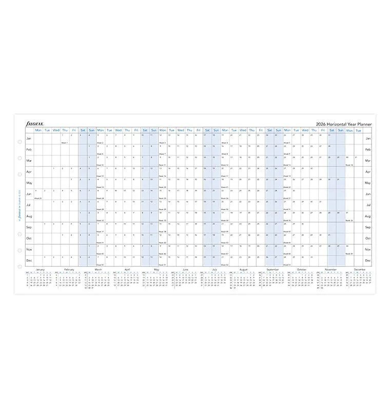 Recharge agenda FILOFAX 2026 - A5 - Planning annuel horizontal (anglais) – Image 2